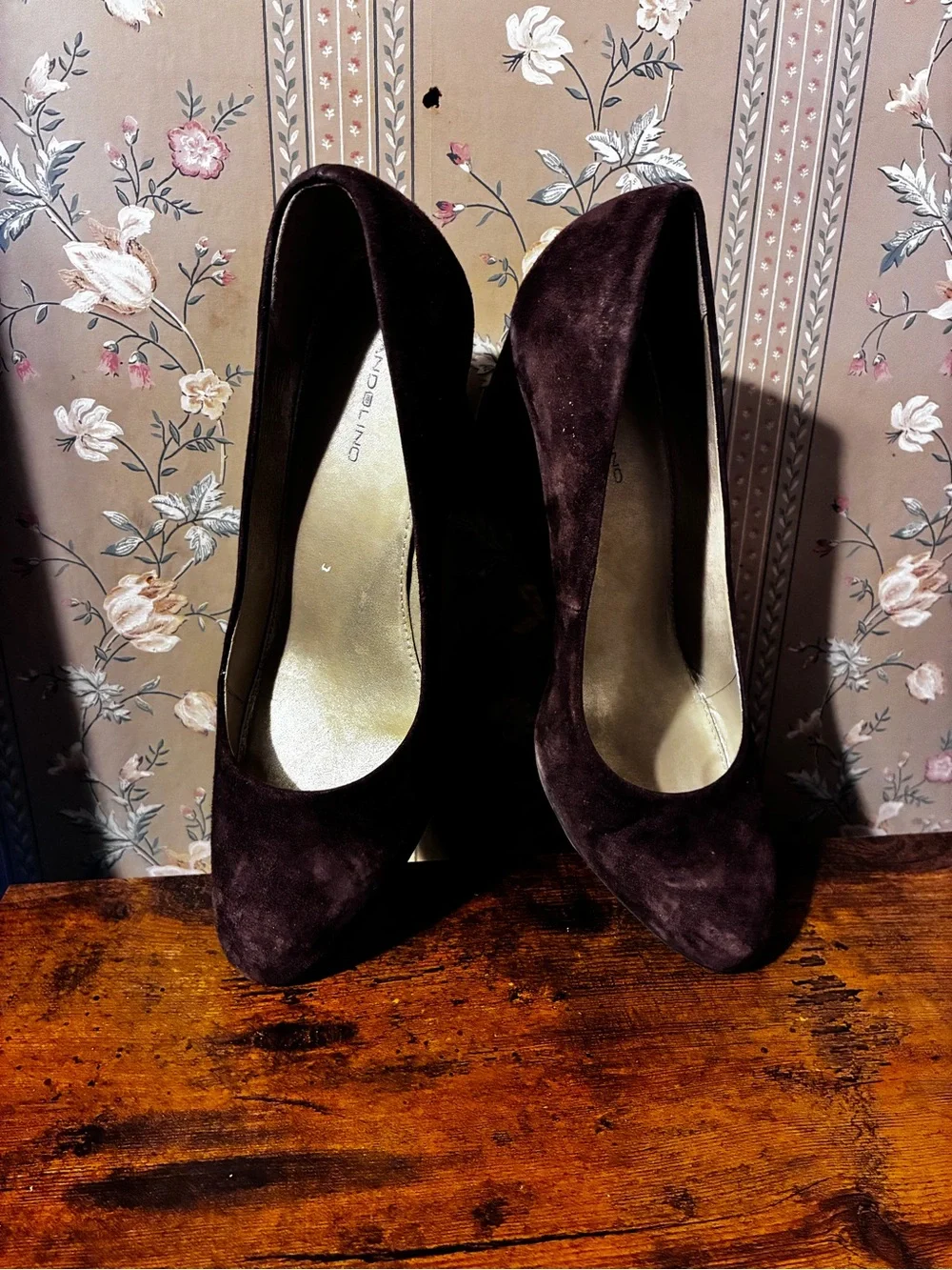 Bandolino Dark Brown Suede Wedge Pumps